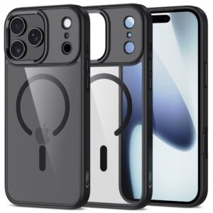 Tech-Protect MagMat MagSafe dėklas iPhone 17 Pro – skaidrus juodas -- iPhone 17 Pro