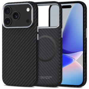 Tech-Protect Ion Carbon MagSafe dėklas iPhone 17 Pro Max – pilkas/juodas -- iPhone 17 Pro Max