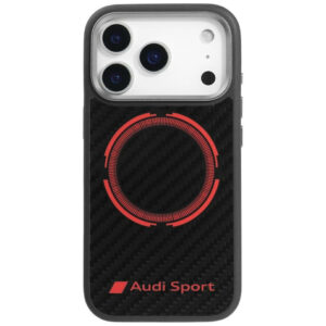 Audi RSQ Carbon Fiber Sport Red Circle MagSafe Dėklas, skirtas iPhone 17 Pro – juodas