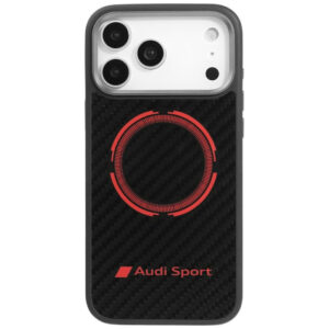 Audi RSQ Carbon Fiber Sport Red Circle MagSafe Dėklas, skirtas iPhone 17 Pro Max - juodas