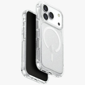 Uniq MagClick dėklas iPhone 17 Pro – skaidrus, blizgus
