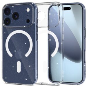 Tech-Protect FlexAir MagSafe dėklas iPhone 17 Pro Max – skaidrus su blizgučiais -- iPhone 17 Pro Max