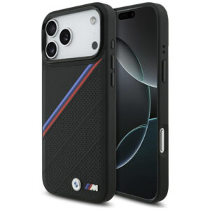 BMW M trispalvis metalinis logotipas MagSafe Dėklas, skirtas iPhone 17 Pro Max - Black