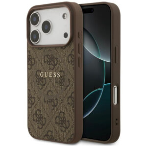Guess MagSafe dėklas iPhone 17 Pro – rudas
