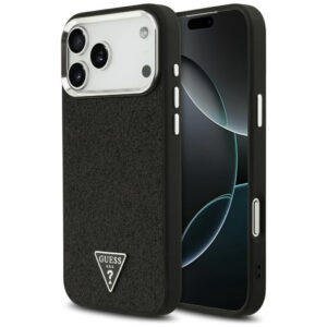 Guess Blizgantis trikampis logotipas MagSafe Dėklas, skirtas iPhone 17 Pro Max - Black