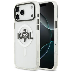 Karl Lagerfeld MagSafe dėklas iPhone 17 Pro Max – skaidrus