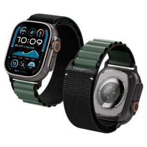 Dirželis Spigen WBF1 dirželis Apple Watch 44 / 45 / 46 / 49 mm - juodas ir žalias