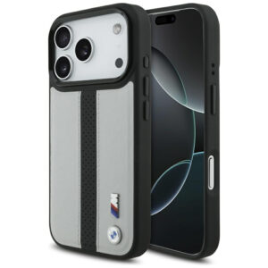 BMW M perforuotas juostelinis logotipas MagSafe Dėklas, skirtas iPhone 17 Pro - Gray