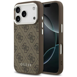 Guess 4G Classic Logo MagSafe dėklas, skirtas iPhone 17 Pro - ruda