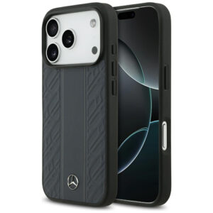 Mercedes Leather Laurel Leaves Stripes MagSafe dėklas iPhone 17 Pro - Mėlyna -- iPhone 17 Pro