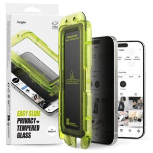 Ringke Easy Slide 2-pack Privacy Glass, skirtas iPhone 17 - Black -- Cell phone tempered glass