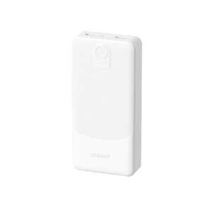 Dudao išorinė baterija K10 10000mAh 2.4A 2 x USB-A - balta