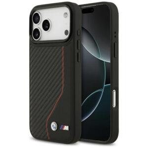 BMW M anglies linija ir logotipas MagSafe Dėklas, skirtas iPhone 17 Pro Max - Red