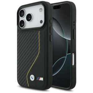 BMW M anglies linija ir logotipas MagSafe Dėklas, skirtas iPhone 17 Pro - Yellow