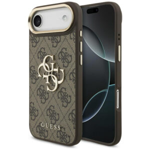 Guess 4G Didelis 4G Klasikinis logotipo dėklas, skirtas iPhone Air - Brown and Gold