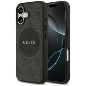 Guess 4G Circle Classic Logo MagSafe dėklas iPhone 17 - juodas