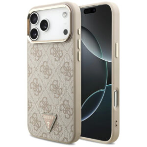 Guess 4G Triangle Logo MagSafe dėklas iPhone 17 Pro Max - Rožinis Auksas -- iPhone 17 Pro Max