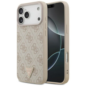 Guess odinis MagSafe dėklas iPhone 17 Pro Max – rožinis
