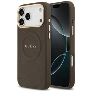 Guess Peony Hot Stamp MagSafe dėklas iPhone 17 Pro Max - Rudas -- iPhone 17 Pro Max
