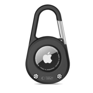 Tech-Protect SlideLock karabinas AirTag 1/2 – juodas -- Apple AirTag