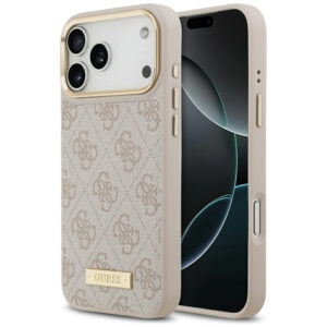 Guess 4G Logo Plate MagSafe dėklas iPhone 17 Pro Max - Rožinis -- iPhone 17 Pro Max