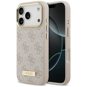 Guess 4G Logo Plate MagSafe dėklas iPhone 17 Pro - Rožinis -- iPhone 17 Pro