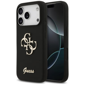 Guess silikoninis dėklas iPhone 17 Pro – juodas (4G)