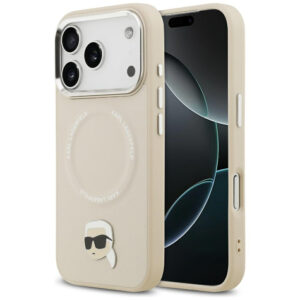 Karl Lagerfeld MagSafe dėklas iPhone 17 Pro – smėlio