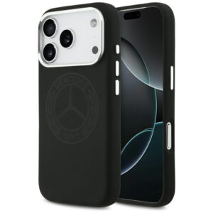 Mercedes Silicone Vintage Logo MagSafe dėklas iPhone 17 Pro - Juodas -- iPhone 17 Pro