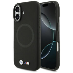BMW M FW Metal Logo MagSafe dėklas iPhone 17 – juodas
