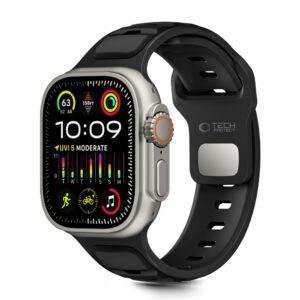 Tech-Protect IconBand Line dirželis, skirtas Apple Watch 44 / 45 / 46 / 49 mm - juodas -- Apple Watch 44