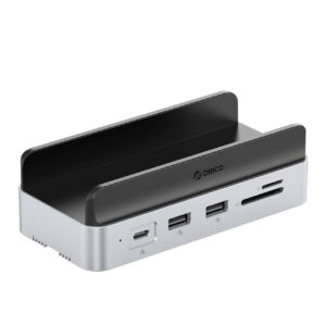 Orico MiniDock 10-in-1 Prijungimo Stotis su SSD Kietojo Disko Skyriumi - Sidabrinė -- Mac mini 2024