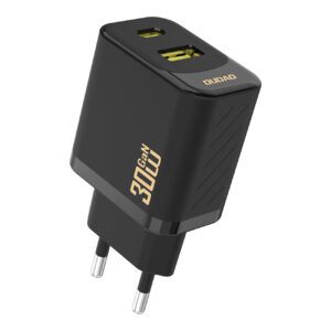 Dudao sieninis įkroviklis A27TEU PD 30W GaN USB-A USB-C - juodas