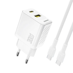 Dudao sieninis įkroviklis A27TCEU PD 30W GaN USB-A USB-C su USB-C laidu - baltas