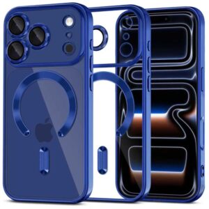 Tech-Protect MagFlex MagSafe dėklas iPhone 17 Pro – skaidrus, mėlynas rėmelis -- iPhone 17 Pro