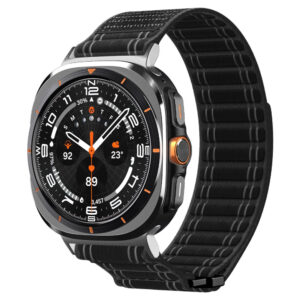 Spigen WBF0 dirželis, skirtas Samsung Galaxy Watch Ultra 47mm – juodas