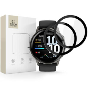 Tech-Protect Glass Flex+ stiklas Garmin Venu 4 45mm – juodas (2 vnt.) -- Garmin Venu 4 45 mm