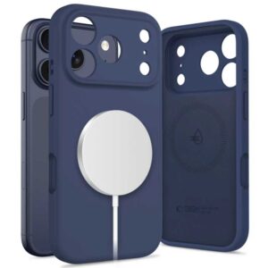 Tech-Protect silikoninis MagSafe dėklas iPhone 17 Pro Max – tamsiai mėlynas -- iPhone 17 Pro Max