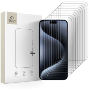 Tech-Protect grūdinto stiklo rinkinys iPhone 15 Pro Max (10 vnt.) -- iPhone 15 Pro Max