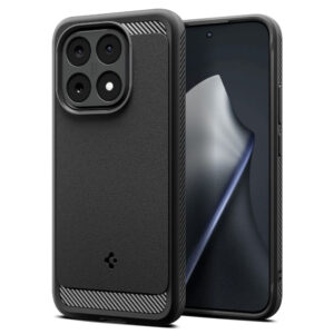 Spigen Rugged Armor dėklas Xiaomi 15T – juodas