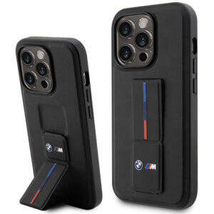 BMW Grip Stand dėklas iPhone 14 Pro – juodas
