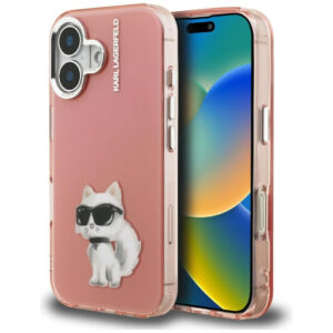 Karl Lagerfeld Aquarelle dėklas iPhone 16 – rožinis