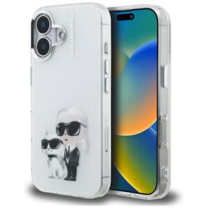 Karl Lagerfeld Aquarelle dėklas iPhone 16 – baltas