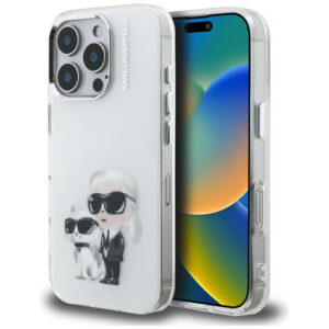 Karl Lagerfeld dėklas iPhone 16 Pro – baltas