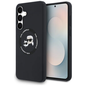Karl Lagerfeld silikoninis MagSafe dėklas Galaxy S25 FE – juodas