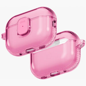 Uniq Glase Pro Lock dėklas AirPods Pro 3 – skaidrus rožinis