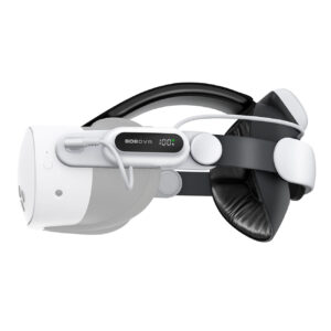 BoboVR E3 Pro galvos dirželis su baterija Meta Quest 3 ir 3S - balta ir juoda -- Meta Quest 3 / Meta Quest 3S