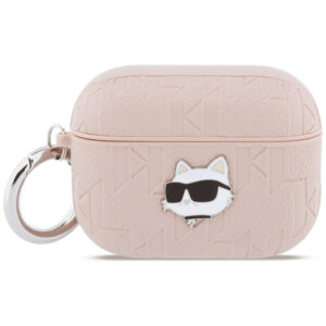 Karl Lagerfeld Monogram Choupette galvos dėklas, skirtas AirPods Pro 3 - Pink