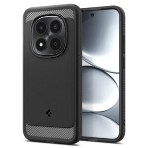 Spigen Rugged Armor dėklas, skirtas Xiaomi Redmi Note 15 Pro 5G - juodas
