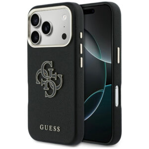 Guess FW Resin logotipo dėklas, skirtas iPhone 17 Pro - juodas